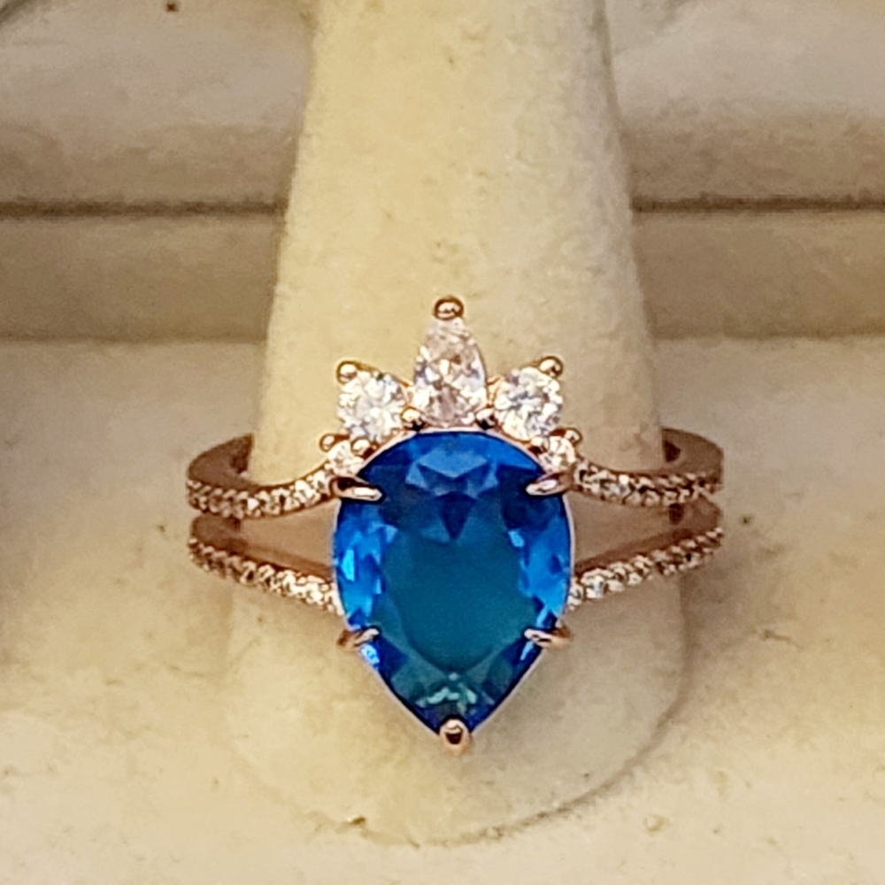 Bomb party simulated topaz ring size 10